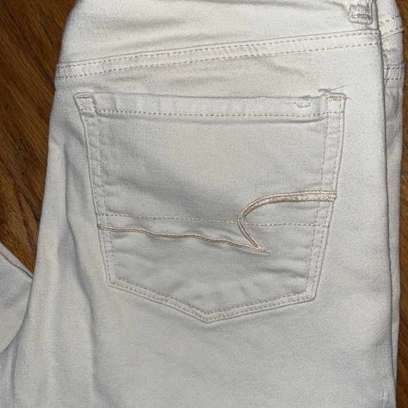 American Eagle Outfitters Skinny Cream Patchwork Jeans Size 6 - Picture 3 of 10